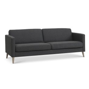Ask 3 pers. sofa - antracitgr polyester stof og natur tr