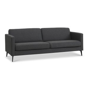 Ask 3 pers. sofa - antracitgr polyester stof og Eiffel ben