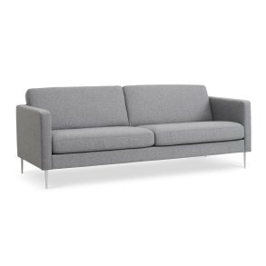 Ask 3 pers. sofa - lys granitgr polyester stof og brstet aluminium