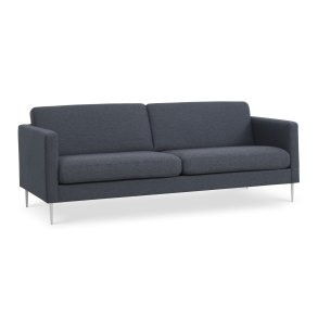 Ask 3 pers. sofa - navy bl polyester stof og brstet aluminium