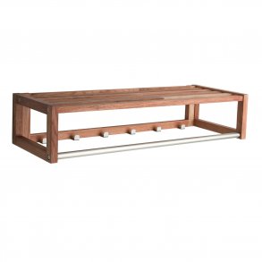 ROWICO rektangulr Confetti hattehylde m. 6 kroge - natur eg og metal (80cm) 