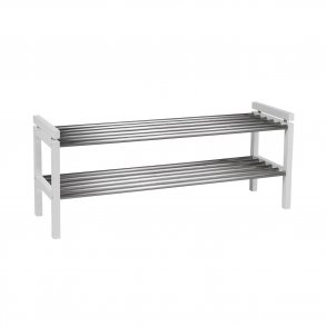 ROWICO rektangulr Confetti skohylde - metal og hvid birk (100x40)