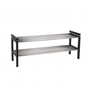 ROWICO rektangulr Confetti skohylde - metal og sort eg (100x40)