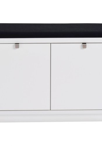 ROWICO Confetti bnk - hvidlakeret tr/sort stofhynde, m. 2 skuffer