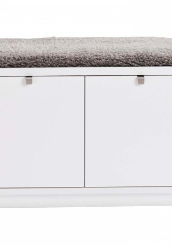 ROWICO Confetti bnk - hvidlakeret tr/lysegr stofhynde, m. 2 skuffer