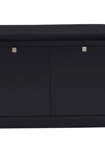 ROWICO Confetti bnk - sort eg/sort stofhynde, m. 2 skuffer