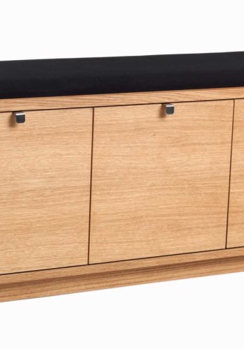 ROWICO Confetti bnk - olieret eg/sort stofhynde, m. 3 skuffer