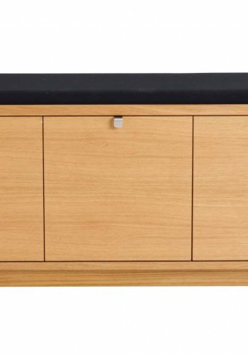 ROWICO Confetti bnk - olieret eg/sort stofhynde, m. 3 skuffer