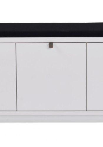 ROWICO Confetti bnk - hvidlakeret tr/sort stofhynde, m. 3 skuffer