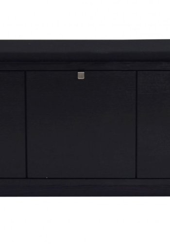 ROWICO Confetti bnk - sort eg/sort stofhynde, m. 3 skuffer