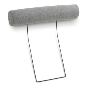 Ask nakkesttte - lys granitgr polyester stof og sort metal