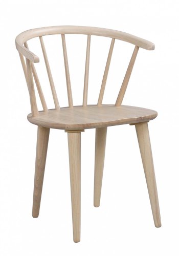 ROWICO Carmen spisebordsstol - hvidpigmenteret gummitr, m. armln