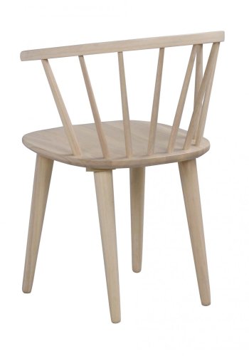 ROWICO Carmen spisebordsstol - hvidpigmenteret gummitr, m. armln