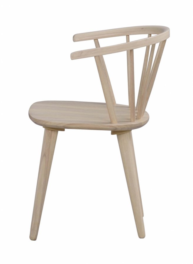 ROWICO Carmen spisebordsstol - hvidpigmenteret gummitr, m. armln