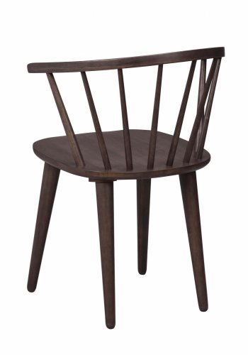 ROWICO Carmen spisebordsstol - brunt bejdset gummitr, m. armln