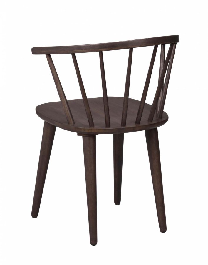 ROWICO Carmen spisebordsstol - brunt bejdset gummitr, m. armln