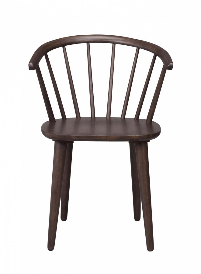 ROWICO Carmen spisebordsstol - brunt bejdset gummitr, m. armln