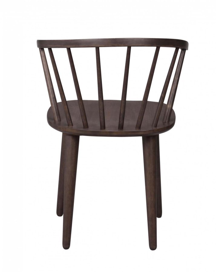 ROWICO Carmen spisebordsstol - brunt bejdset gummitr, m. armln