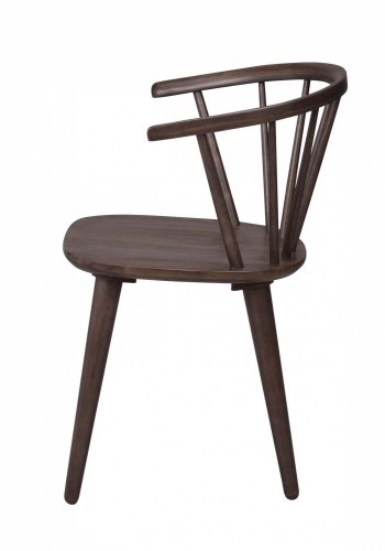 ROWICO Carmen spisebordsstol - brunt bejdset gummitr, m. armln