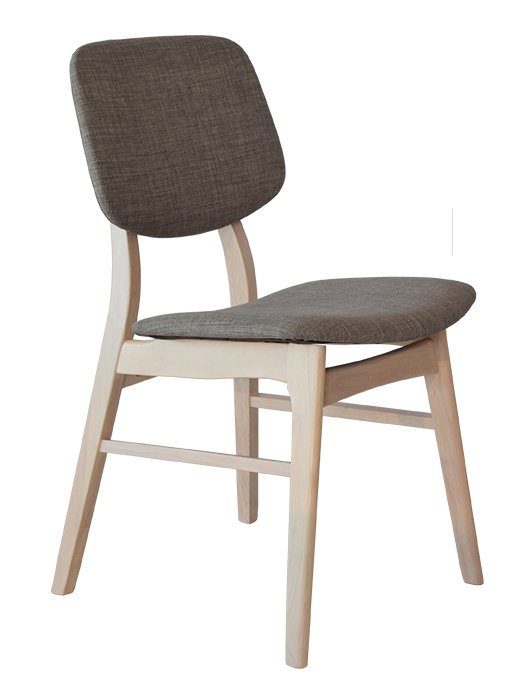 RGE Malte spisebordsstol - gr stof, uden armln