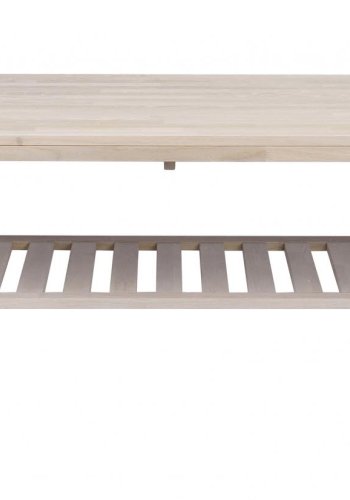 ROWICO Brooklyn sofabord - hvidpigmeneteret eg m. 1 hylde (130x75)