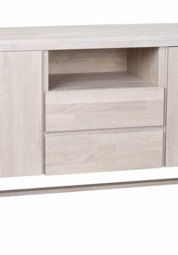 ROWICO Brooklyn sknk - hvidpigmenteret eg, m. 2 lger, 2 skuffer og 1 rum