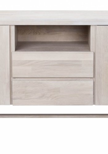 ROWICO Brooklyn sknk - hvidpigmenteret eg, m. 2 lger, 2 skuffer og 1 rum