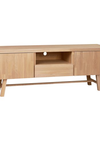 ROWICO rektangulr Brooklyn TV-bord m. 2 lger - brstet egetr 