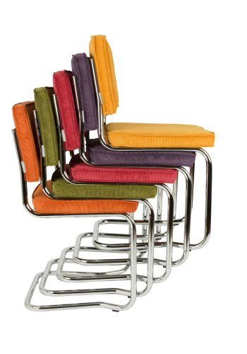 ZUIVER Ridge Rib Kink spisebordsstol, stabelbar - sort fljl og slv krom