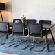 ZUIVER Ridge Rib Kink spisebordsstol, stabelbar - sort fljl og slv krom