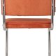 ZUIVER Ridge Rib Kink spisebordsstol, stabelbar - orange fljl og slv krom