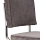 ZUIVER Ridge Rib Kink spisebordsstol, stabelbar - gr fljl og slv krom