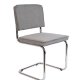 ZUIVER Ridge Rib spisebordsstol - lysegr fljl polyester og slv krom
