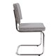 ZUIVER Ridge Rib spisebordsstol - lysegr fljl polyester og slv krom