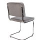 ZUIVER Ridge Rib spisebordsstol - lysegr fljl polyester og slv krom