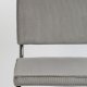 ZUIVER Ridge Rib spisebordsstol - lysegr fljl polyester og slv krom