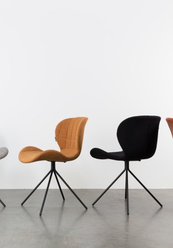 ZUIVER OMG spisebordsstol - lysegr polyester og sort jern