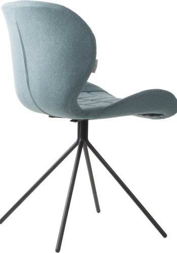 ZUIVER OMG spisebordsstol - bl polyester og sort jern