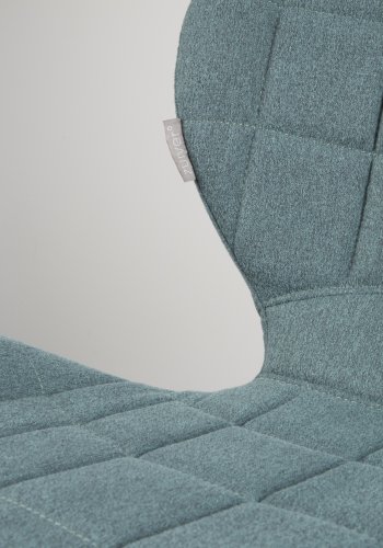 ZUIVER OMG spisebordsstol - bl polyester og sort jern