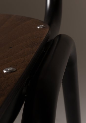 DUTCHBONE Scuola spisebordsstol - valnddefarvet krydsfinér og stl