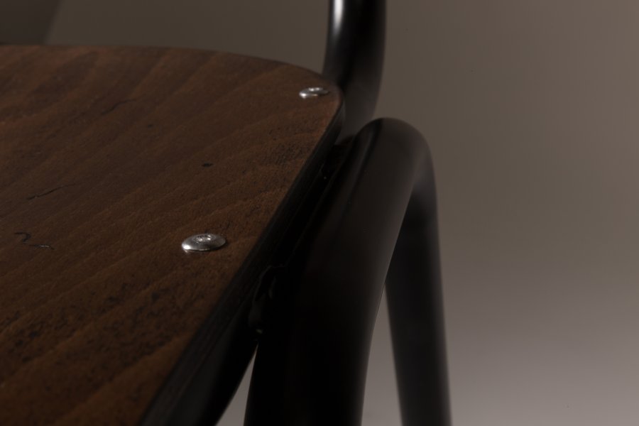 DUTCHBONE Scuola spisebordsstol - valnddefarvet krydsfinér og stl