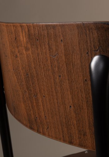 DUTCHBONE Scuola spisebordsstol - valnddefarvet krydsfinér og stl