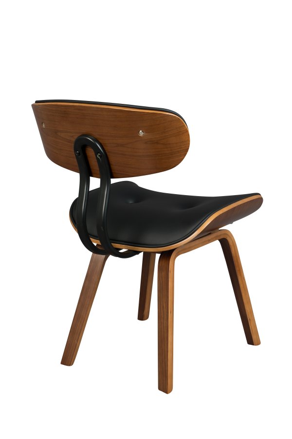 DUTCHBONE Blackwood spisebordsstol - sort og valnddefarvet asketr