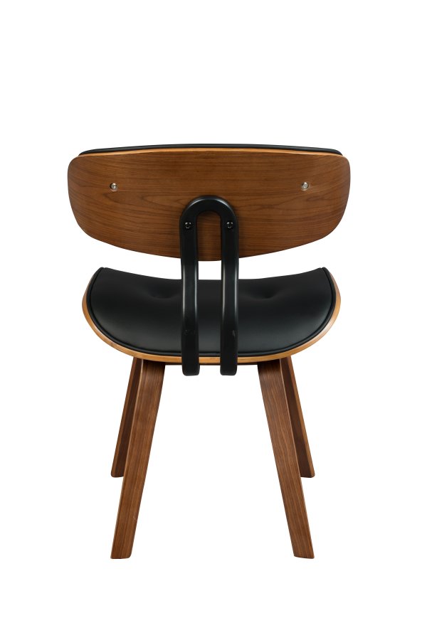 DUTCHBONE Blackwood spisebordsstol - sort og valnddefarvet asketr