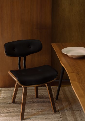 DUTCHBONE Blackwood spisebordsstol - sort og valnddefarvet asketr