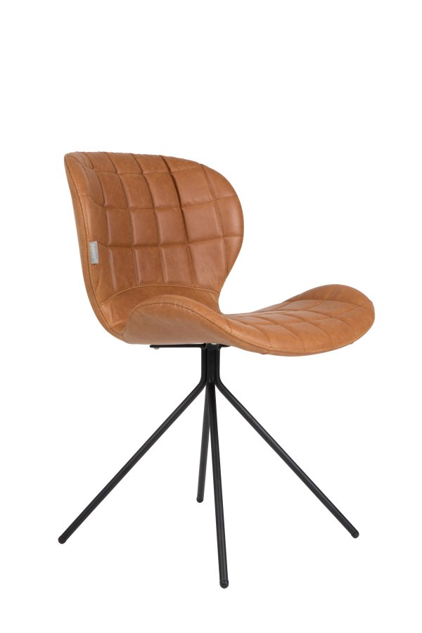 ZUIVER OMG LL spisebordsstol - brun PU og sort jern