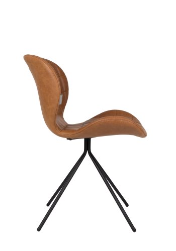 ZUIVER OMG LL spisebordsstol - brun PU og sort jern