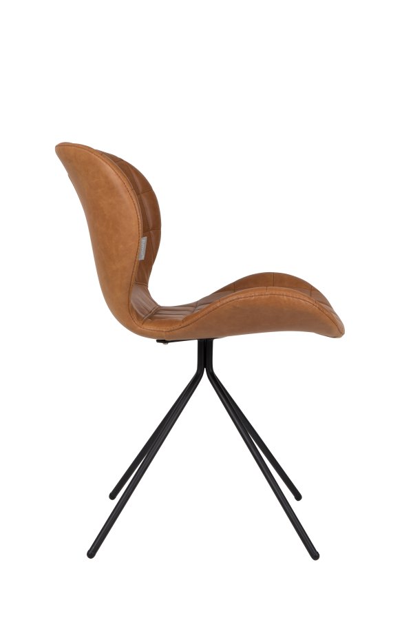 ZUIVER OMG LL spisebordsstol - brun PU og sort jern