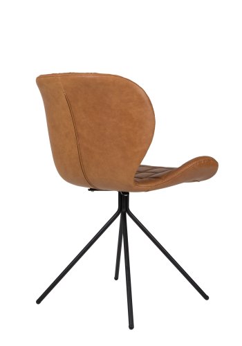 ZUIVER OMG LL spisebordsstol - brun PU og sort jern