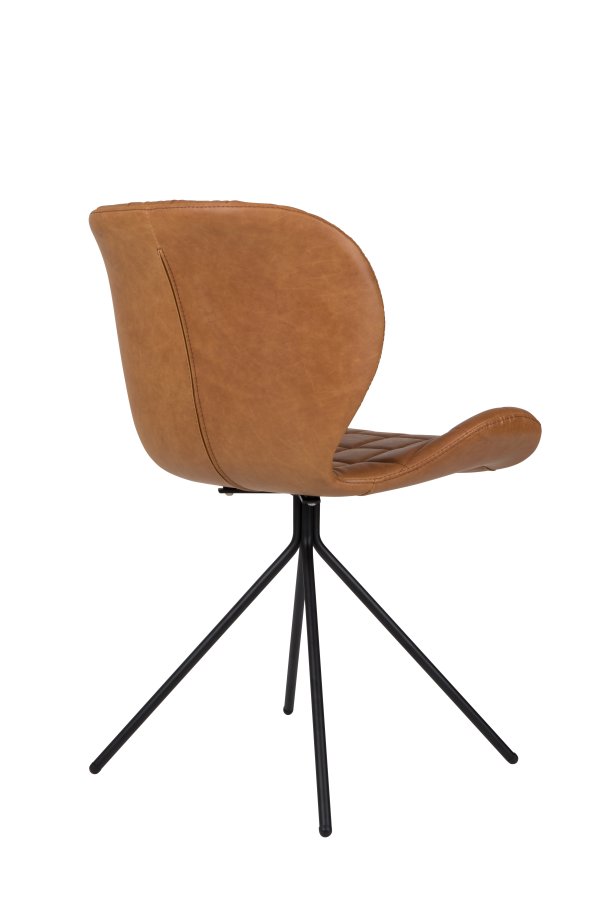 ZUIVER OMG LL spisebordsstol - brun PU og sort jern